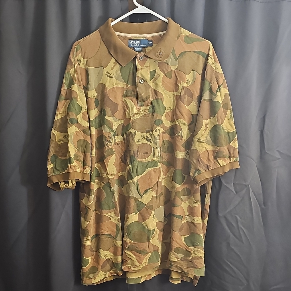 Ralph Lauren Men's Camouflage Polo Shirt - Green and Brown